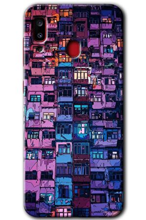Galaxy A30 Kılıf HD Desen Baskılı Arka Kapak - Şehir Görünümü 
