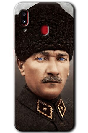 Galaxy A30 Kılıf HD Desen Baskılı Arka Kapak - Başkomutan Atatürk 