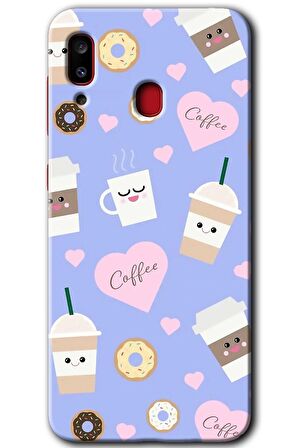 Galaxy A30 Kılıf HD Desen Baskılı Arka Kapak - Coffee Cake 