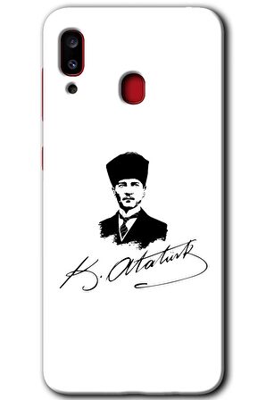 Galaxy A30 Kılıf HD Desen Baskılı Arka Kapak - Kemal Atatürk İmza 