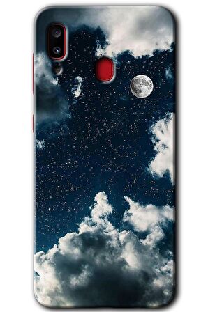 Galaxy A30 Kılıf HD Desen Baskılı Arka Kapak - Gece Gökyüzü 