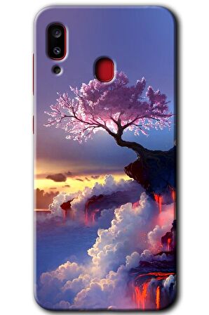 Galaxy A30 Kılıf HD Desen Baskılı Arka Kapak - Wash Red Wall 