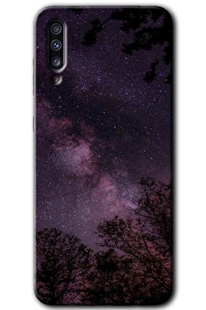 Galaxy A30s Kılıf HD Desen Baskılı Arka Kapak - Gece Galaksi 