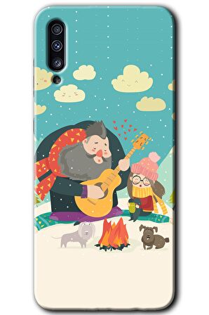 Galaxy A30s Kılıf HD Desen Baskılı Arka Kapak - Kış Pikniği 
