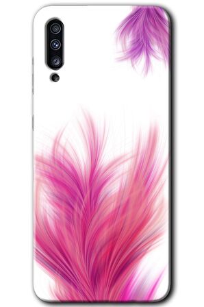 Galaxy A30s Kılıf HD Desen Baskılı Arka Kapak - Pembe Tüy 
