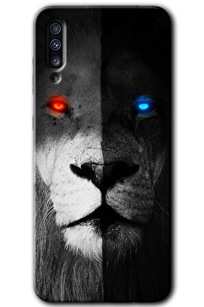 Galaxy A30s Kılıf HD Desen Baskılı Arka Kapak - Fire and Ice Lion 