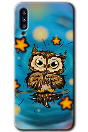Galaxy A30s Kılıf HD Desen Baskılı Arka Kapak - Owl Bird Stars 