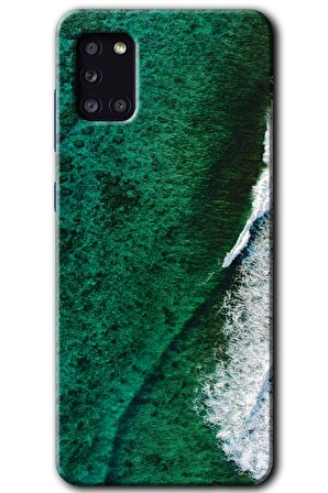 Galaxy A31 Kılıf HD Desen Baskılı Arka Kapak - Yeşil Okyanus 