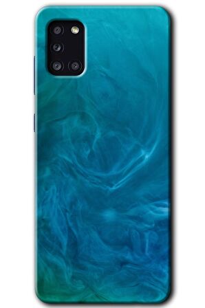 Galaxy A31 Kılıf HD Desen Baskılı Arka Kapak - Mavi Aura 