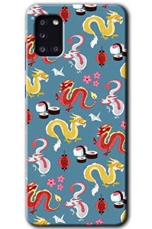 Galaxy A31 Kılıf HD Desen Baskılı Arka Kapak - Funky Dragon 