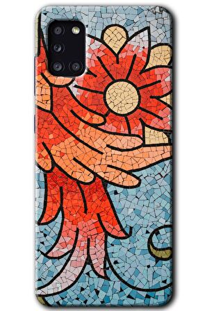 Galaxy A31 Kılıf HD Desen Baskılı Arka Kapak - Mozaik Çiçek 