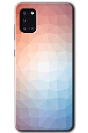 Galaxy A31 Kılıf HD Desen Baskılı Arka Kapak - Polygon Graident 3 