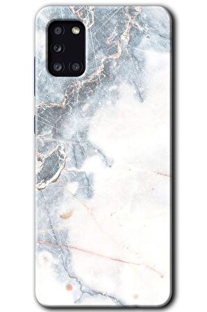 Galaxy A31 Kılıf HD Desen Baskılı Arka Kapak - White Marble 