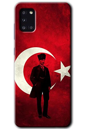 Galaxy A31 Kılıf HD Desen Baskılı Arka Kapak - Atatürk Bayrak 