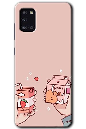 Galaxy A31 Kılıf HD Desen Baskılı Arka Kapak - Meyveli Süt 
