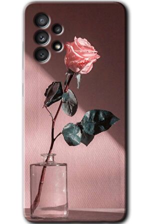 Galaxy A32 4G Kılıf HD Desen Baskılı Arka Kapak - Retro Gül 