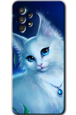 Galaxy A32 4G Kılıf HD Desen Baskılı Arka Kapak - Cat Glance 