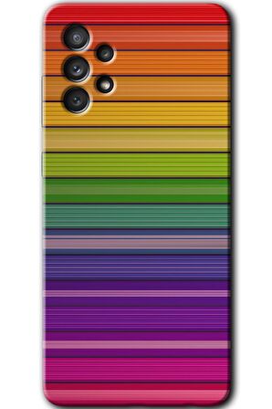 Galaxy A32 4G Kılıf HD Desen Baskılı Arka Kapak - Colorful Lines 