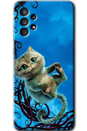 Galaxy A32 4G Kılıf HD Desen Baskılı Arka Kapak - Çılgın Kedi 