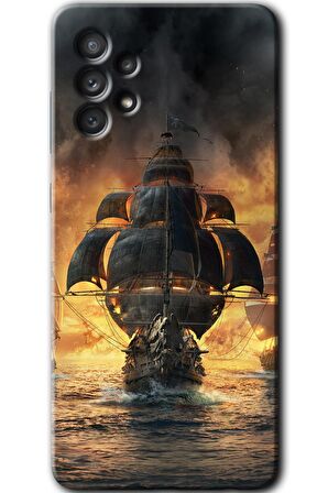 Galaxy A33 Kılıf HD Desen Baskılı Arka Kapak - Siyah İnci 