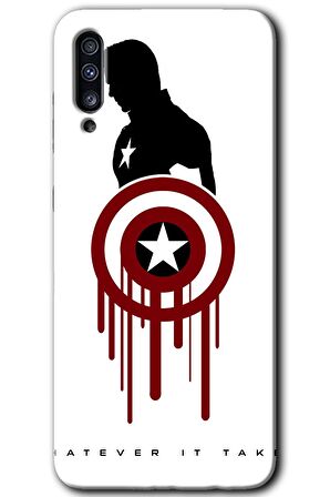 Galaxy A50 Kılıf HD Desen Baskılı Arka Kapak - Captain Amerika 