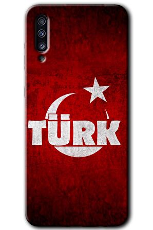 Galaxy A50 Kılıf HD Desen Baskılı Arka Kapak - Ayyıldız Türk 