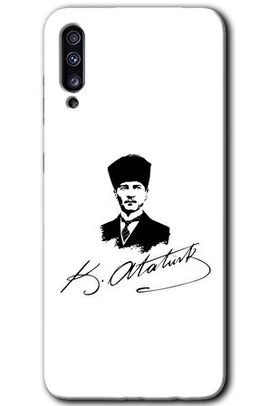 Galaxy A50 Kılıf HD Desen Baskılı Arka Kapak - Kemal Atatürk İmza 