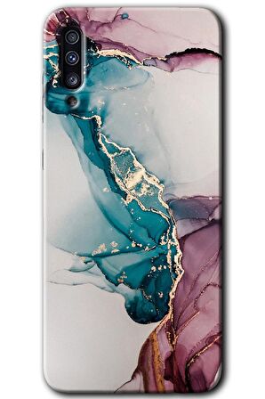 Galaxy A50s Kılıf HD Desen Baskılı Arka Kapak - Liquid Mermer 