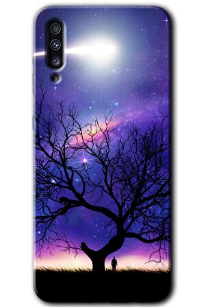 Galaxy A50s Kılıf HD Desen Baskılı Arka Kapak - Uzay Silüet 