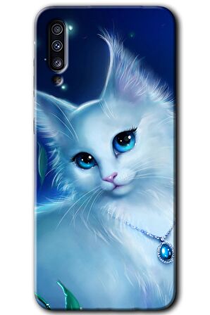 Galaxy A50s Kılıf HD Desen Baskılı Arka Kapak - Cat Glance 