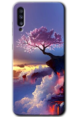 Galaxy A50s Kılıf HD Desen Baskılı Arka Kapak - Wash Red Wall 