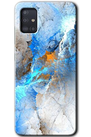 Galaxy A51 Kılıf HD Desen Baskılı Arka Kapak - Mavi Buzul 