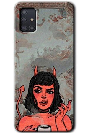 Galaxy A51 Kılıf HD Desen Baskılı Arka Kapak - Devil Girl 