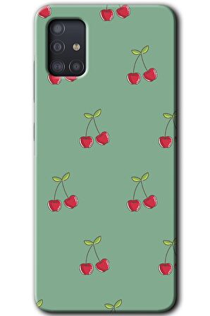 Galaxy A51 Kılıf HD Desen Baskılı Arka Kapak - Kiraz Berry 