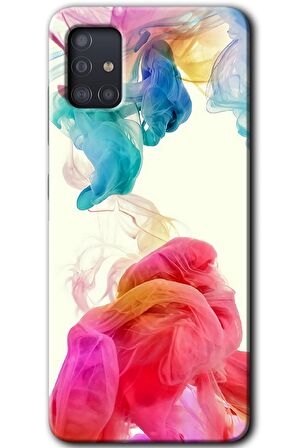 Galaxy A51 Kılıf HD Desen Baskılı Arka Kapak - Gökkuşağı Color 