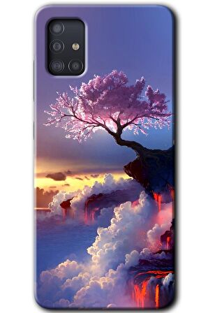 Galaxy A51 Kılıf HD Desen Baskılı Arka Kapak - Wash Red Wall 