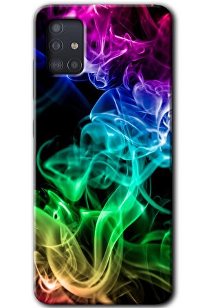 Galaxy A51 Kılıf HD Desen Baskılı Arka Kapak - Smoke Colorful 