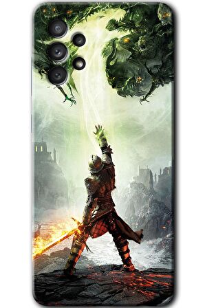 Galaxy A52 Kılıf HD Desen Baskılı Arka Kapak - Dragon Hunter 