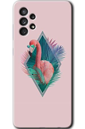 Galaxy A52 Kılıf HD Desen Baskılı Arka Kapak - Flamingo 