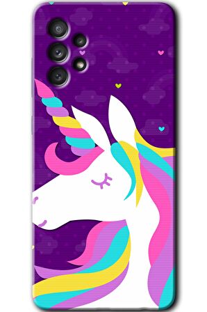 Galaxy A52 Kılıf HD Desen Baskılı Arka Kapak - Unicorn Sleep 
