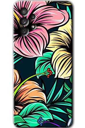 Galaxy A52 Kılıf HD Desen Baskılı Arka Kapak - Çizim Çiçekler 