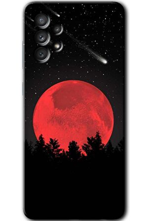 Galaxy A52 Kılıf HD Desen Baskılı Arka Kapak - Kanlı Ay 