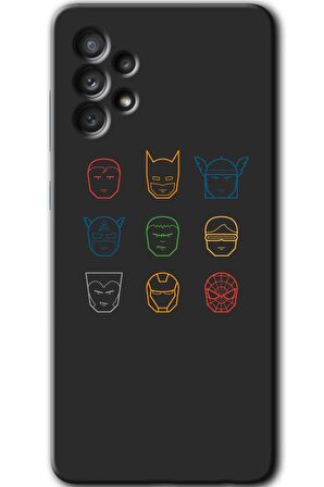 Galaxy A52s Kılıf HD Desen Baskılı Arka Kapak - Avengers Minimalism 