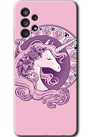Galaxy A52s Kılıf HD Desen Baskılı Arka Kapak - Unicorn-Pembe 