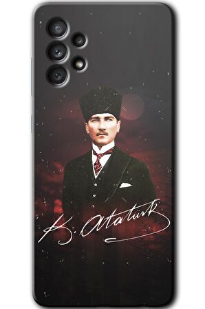 Galaxy A52s Kılıf HD Desen Baskılı Arka Kapak - Kemal Atatürk 