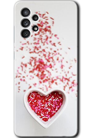 Galaxy A52s Kılıf HD Desen Baskılı Arka Kapak - Kalpli Şekerleme 
