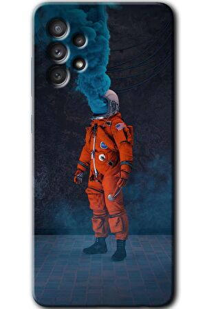Galaxy A52s Kılıf HD Desen Baskılı Arka Kapak - Smoke Astronot 