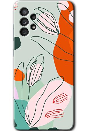 Galaxy A52s Kılıf HD Desen Baskılı Arka Kapak - Vektör Çiçekler 