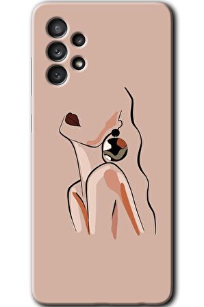 Galaxy A53 Kılıf HD Desen Baskılı Arka Kapak - Çizim Silüet 