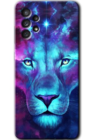 Galaxy A53 Kılıf HD Desen Baskılı Arka Kapak - Neon Lion 
